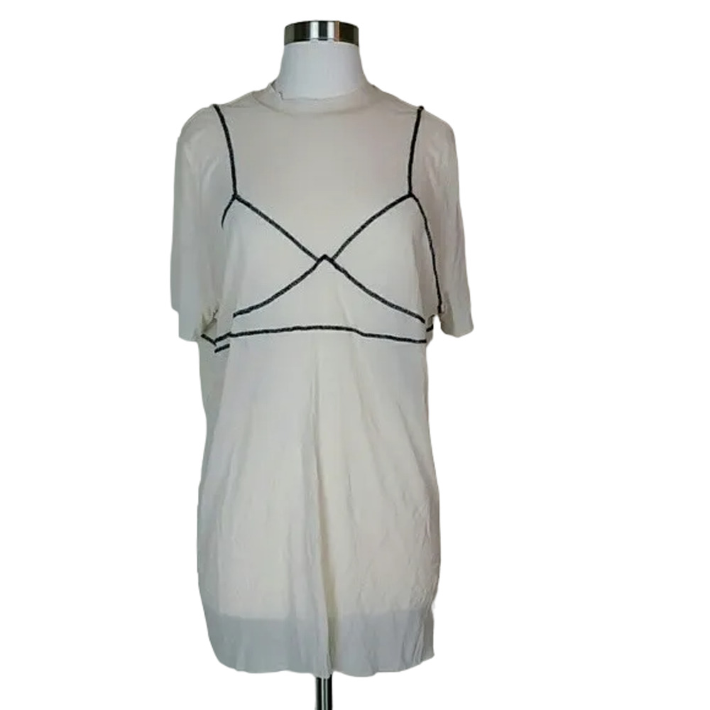 Urban Outfitters Top Size S Oversized Sheer Y2K Layering Stretch Mesh Preppy